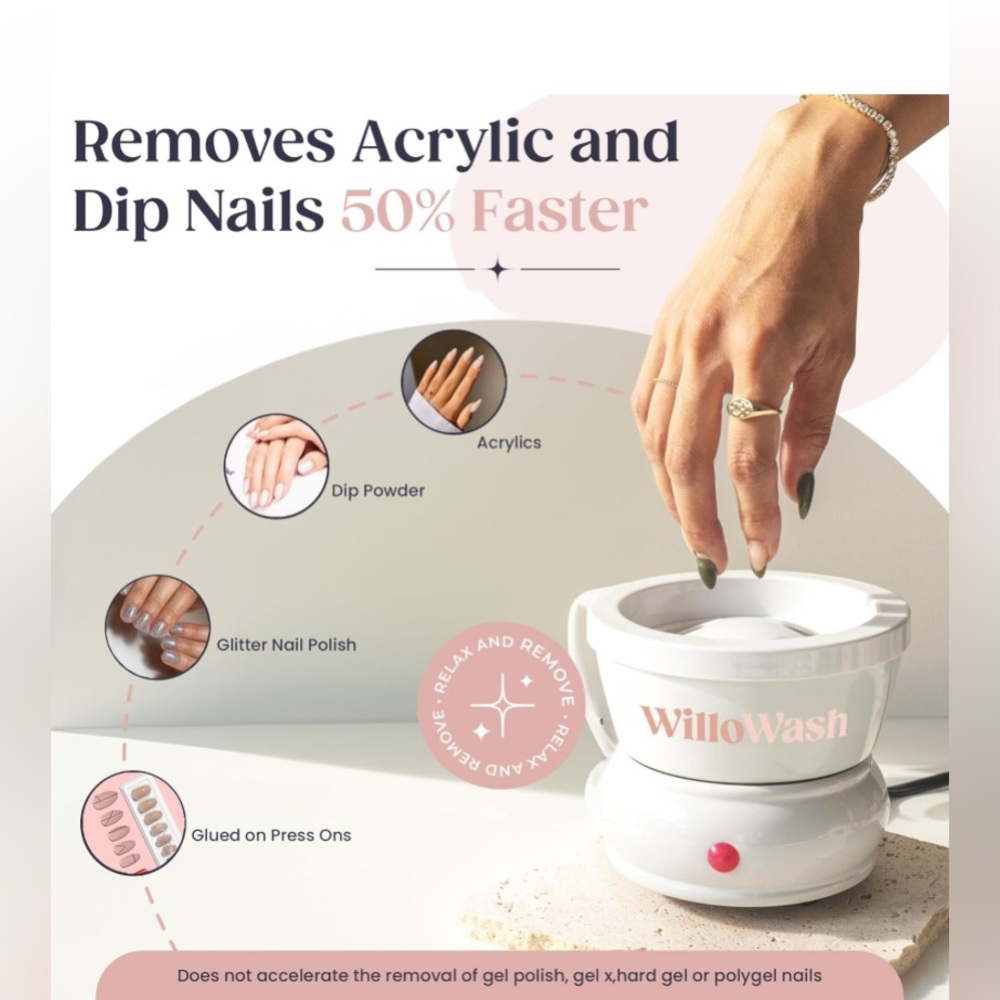 Willowash acrylic and dip powder polish remover